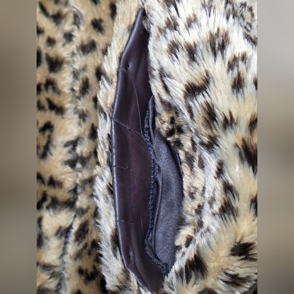 Vintage 90's J Percy For Marvin Richards  Leopard Faux Fur Waist Coat Sz Large - Picture 8 of 10